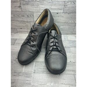 Clarks Unstructured Shoes Women 11 Metallic Pewter Leather Comfort Casual Walk